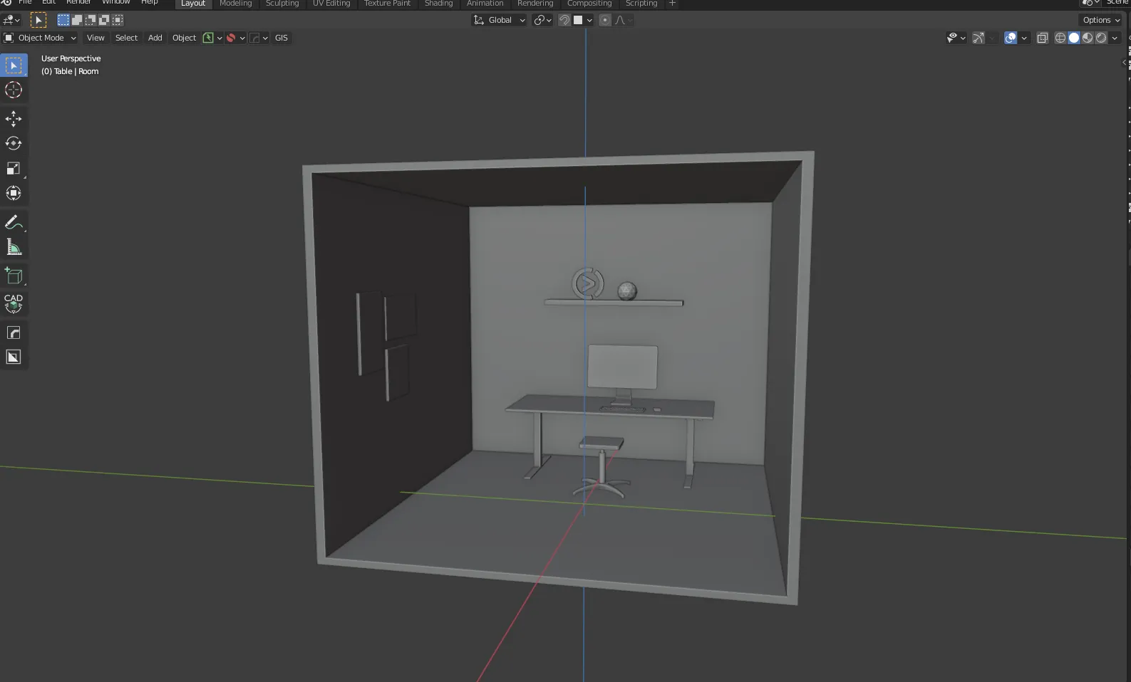 Raum in Blender modelliert