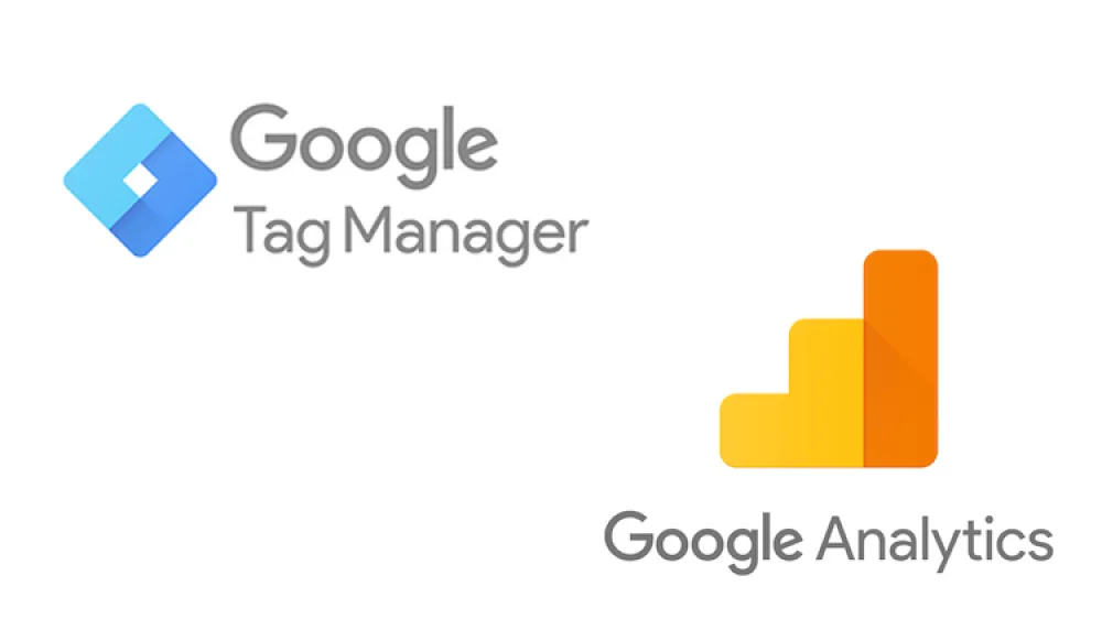 Logos von Google Tag Manager und Google Analytics