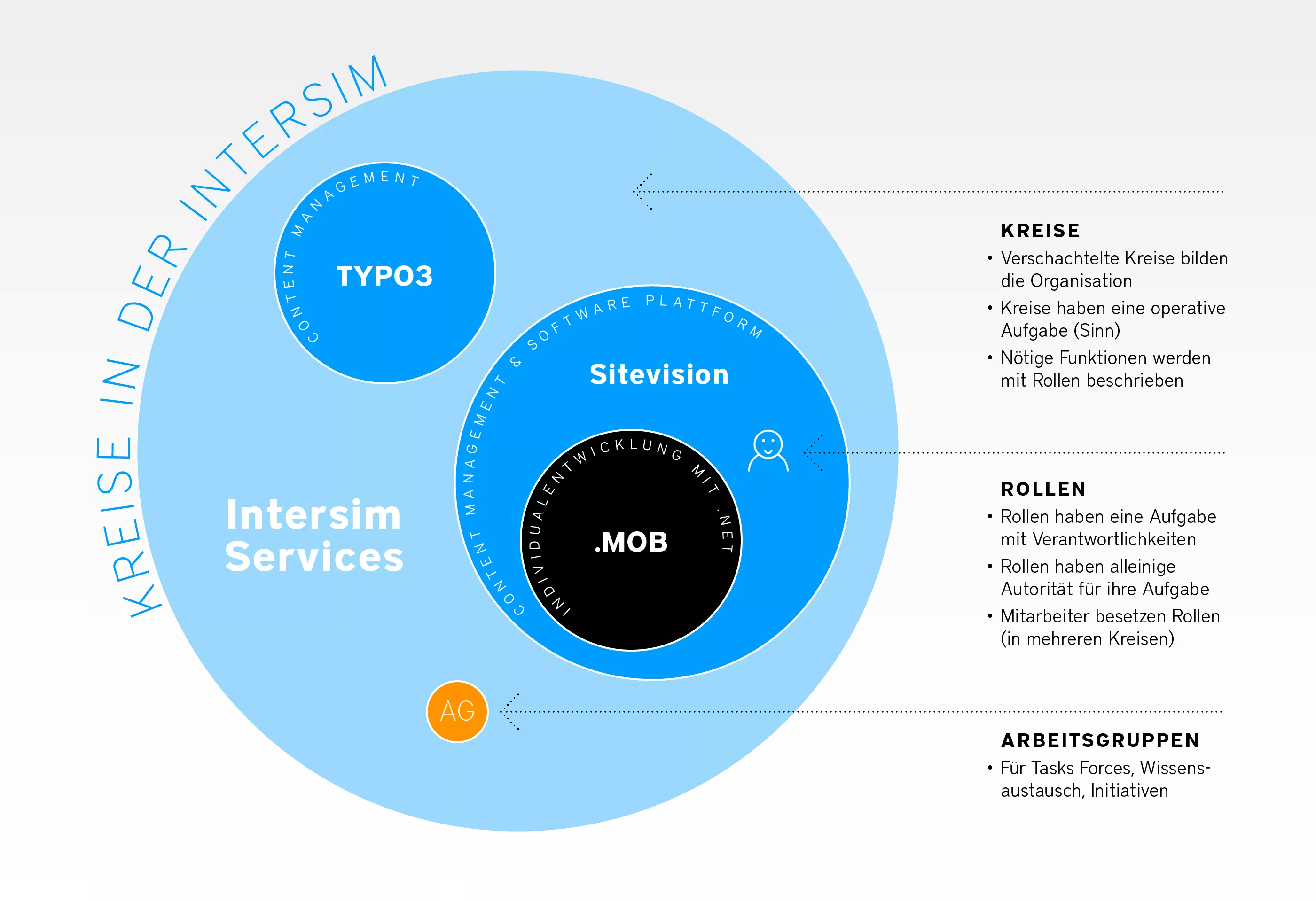 Schema der Intersim Holacracy Kreise