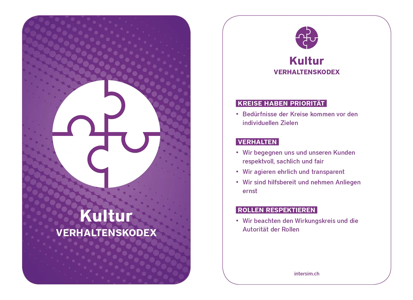 Intersim Holacracy Karte Verhaltenskodex