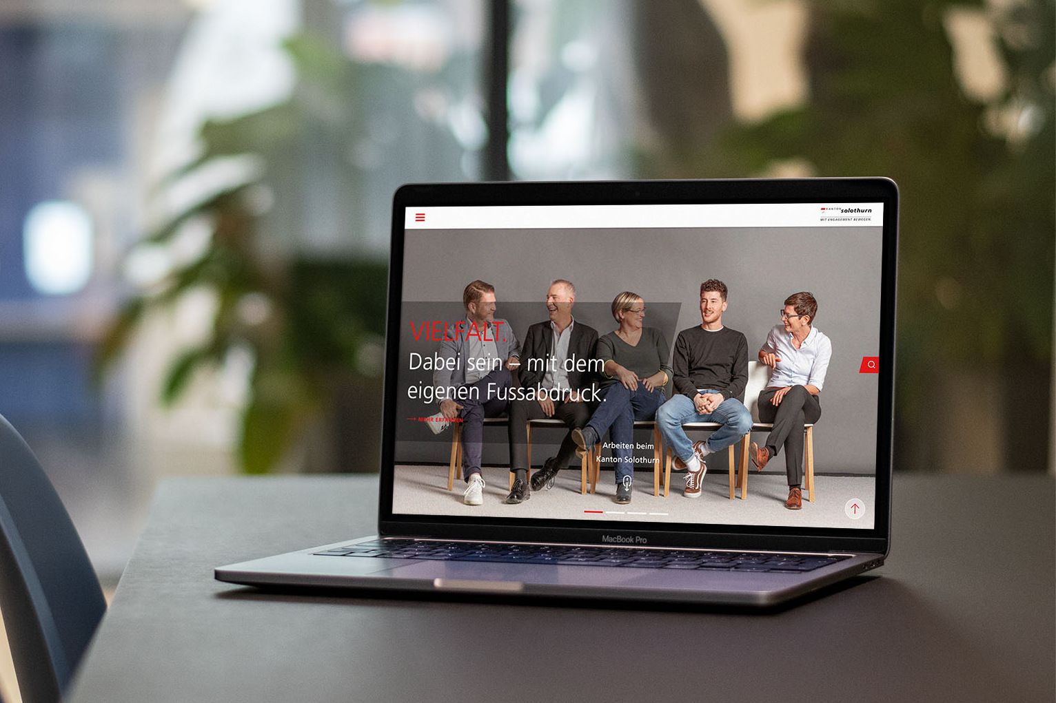 Mockup Karriereportal des Kanton Solothurn