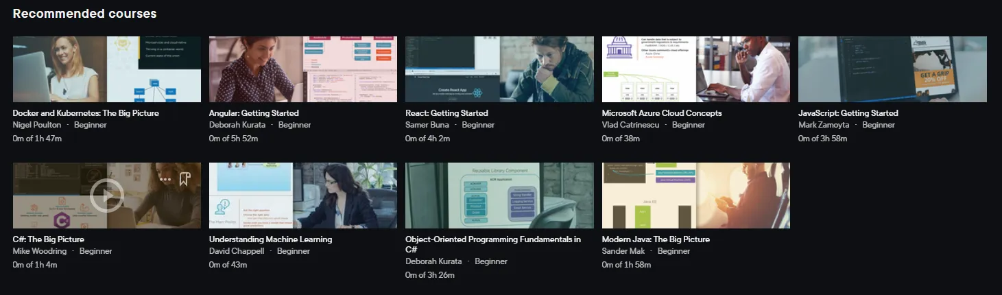 Kursvorschläge bei
Pluralsight