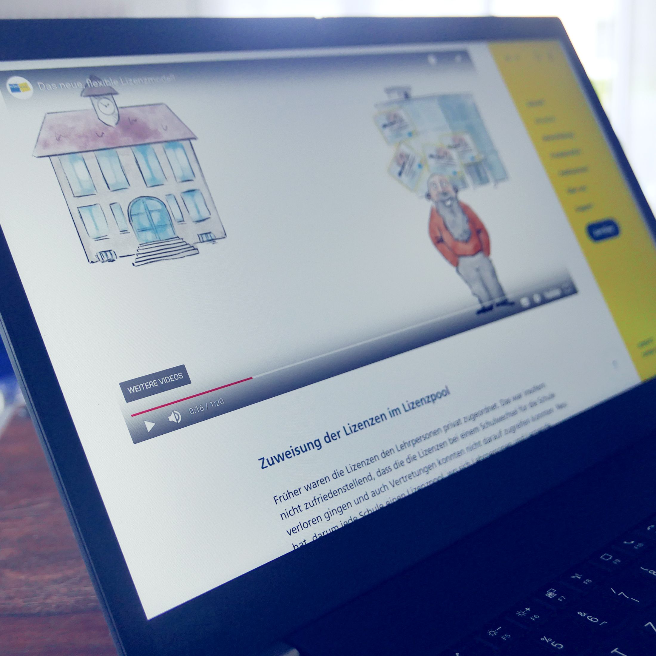 Abbildung eines Lernvideos zu Schulungszwecken