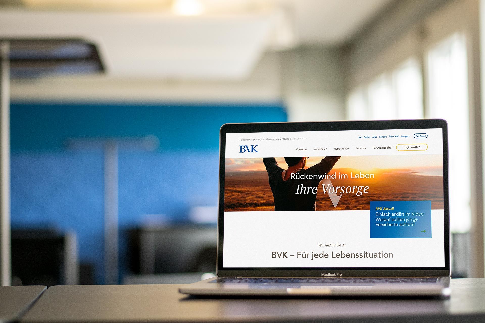 Mockup der digitalen Plattform von BVK