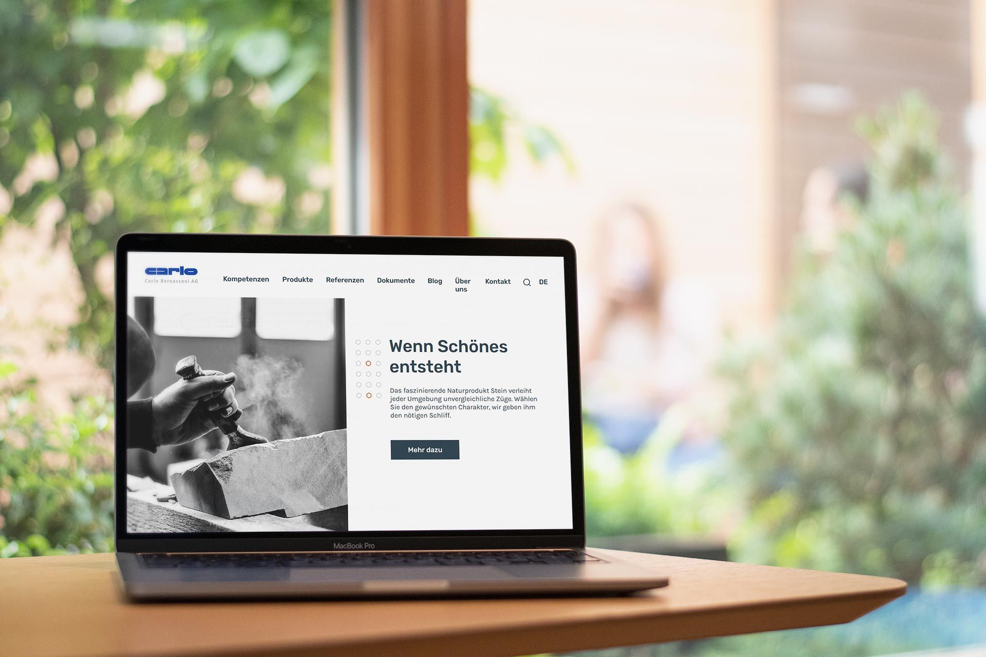 Mockup von der Corporate Site der Carlo Bernasconi AG