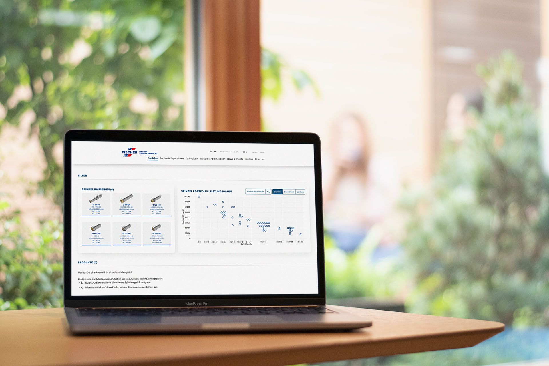 Mockup der neuen Corporate Site der Fischer Spindle Group