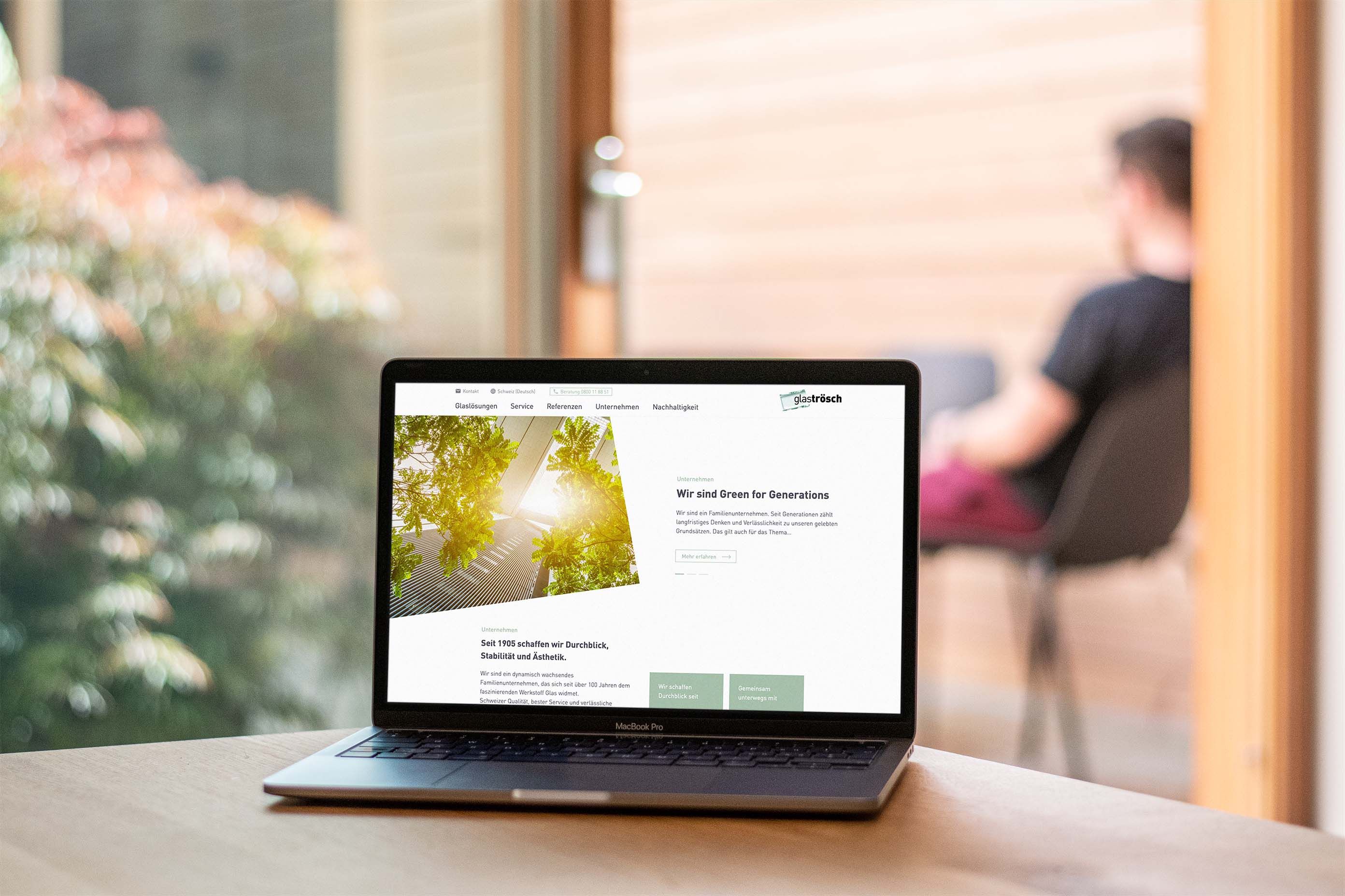 Mockup der Glas Trösch Corporate Site
