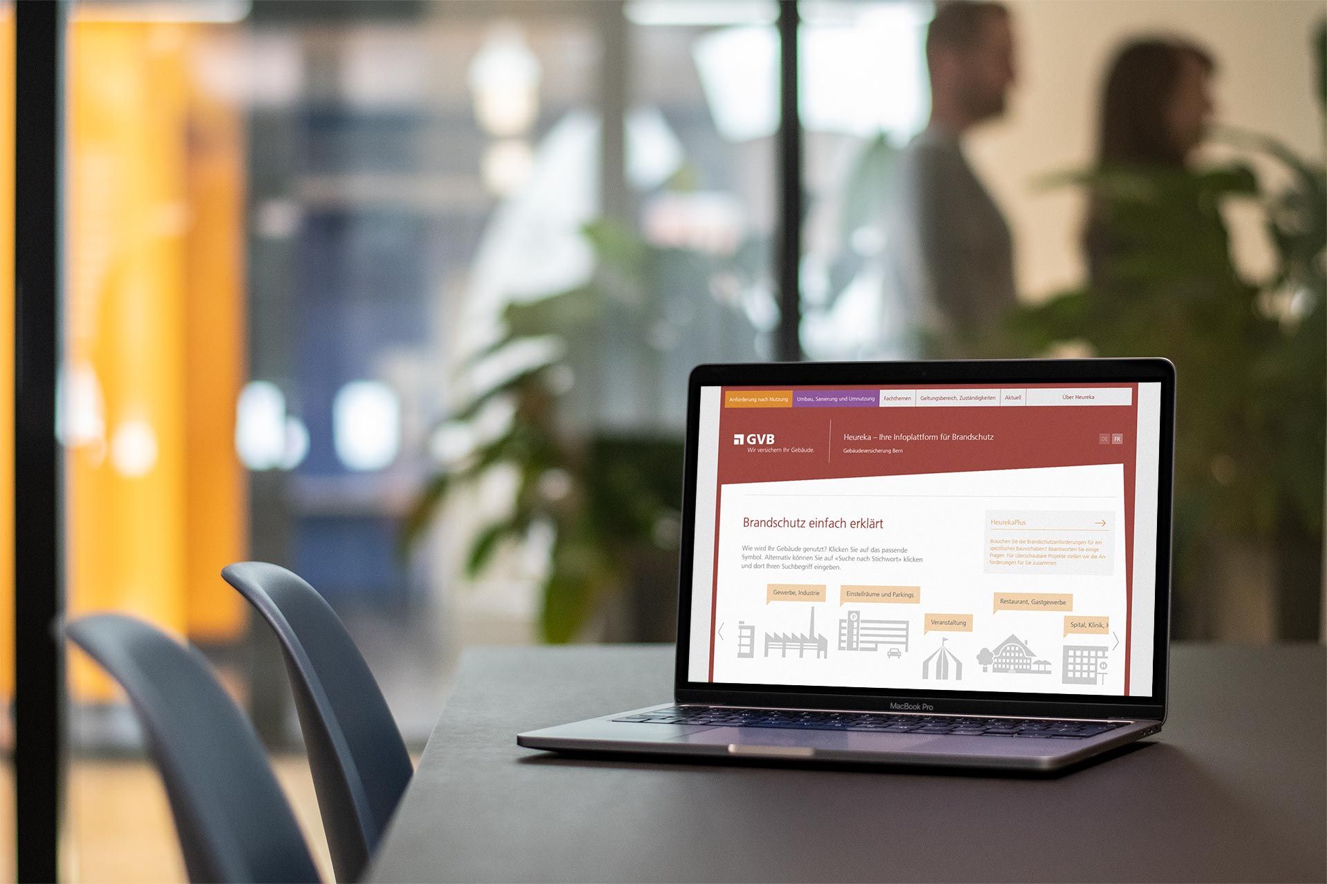 Mockup der Infoplattform der GVB auf einem Laptop