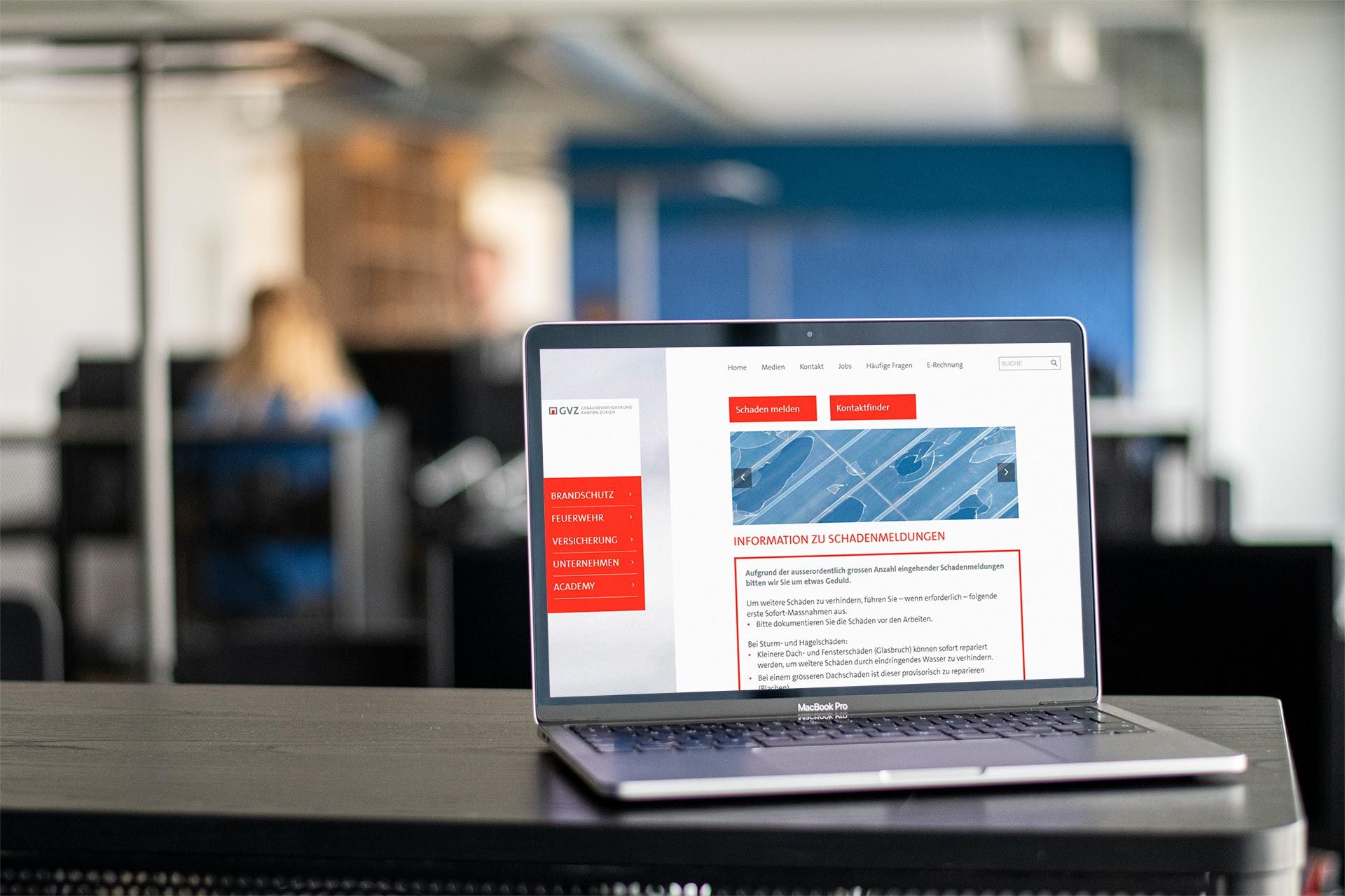 Mockup der GVZ Corporate Site