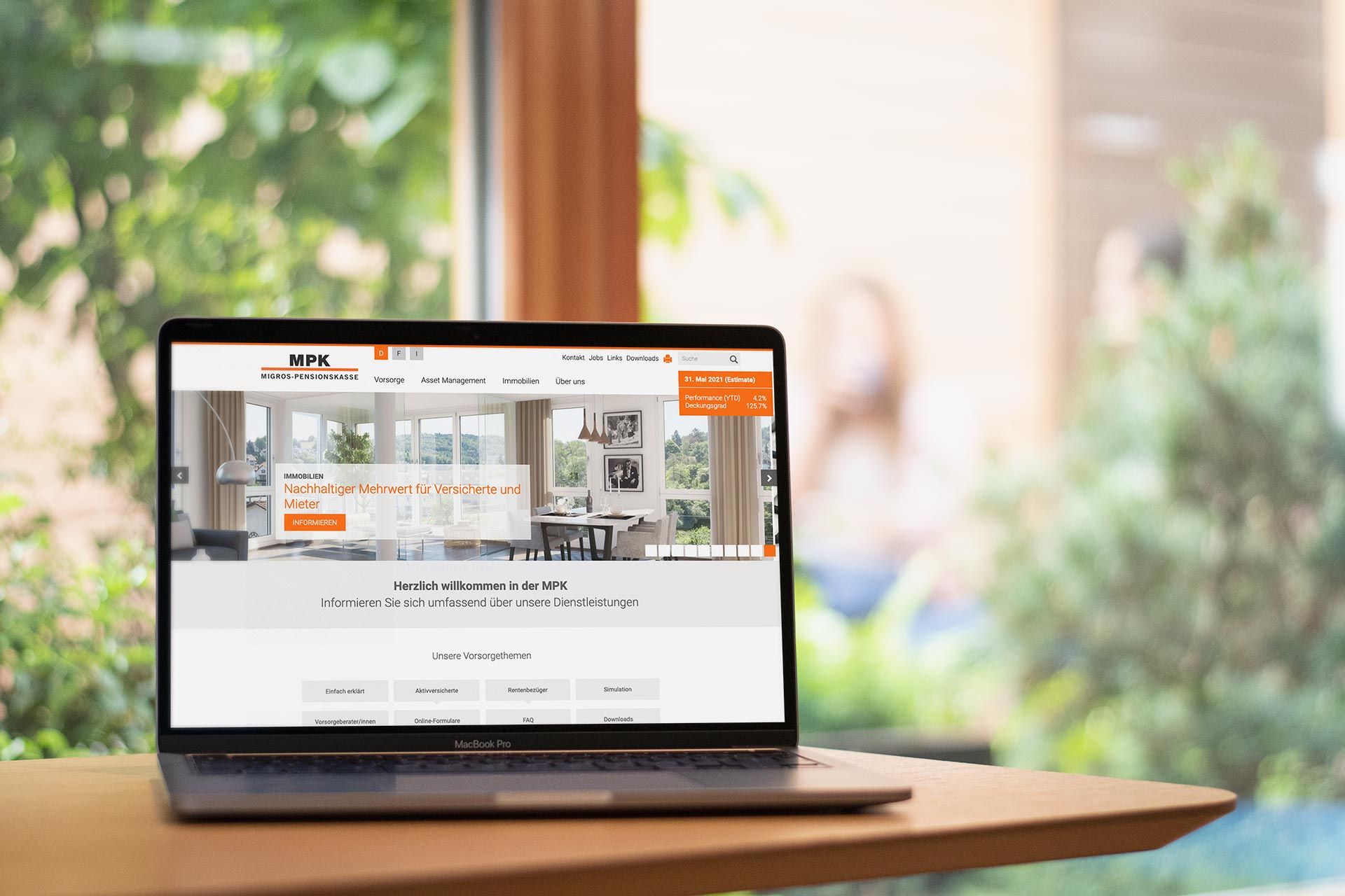 Mockup von der Corporate Site der MPK