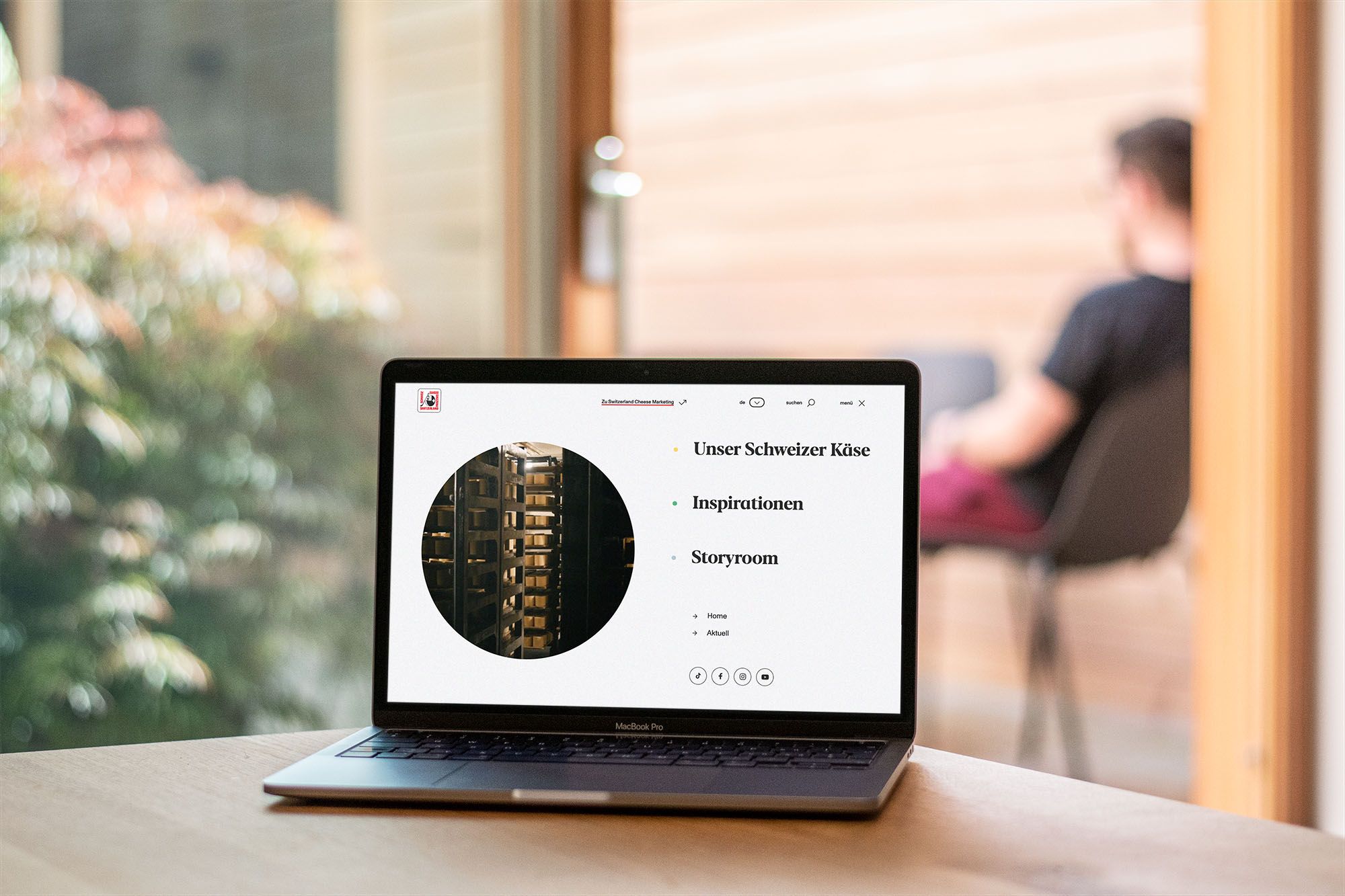 Mockup der Corporate-Site von Schweizer Käse