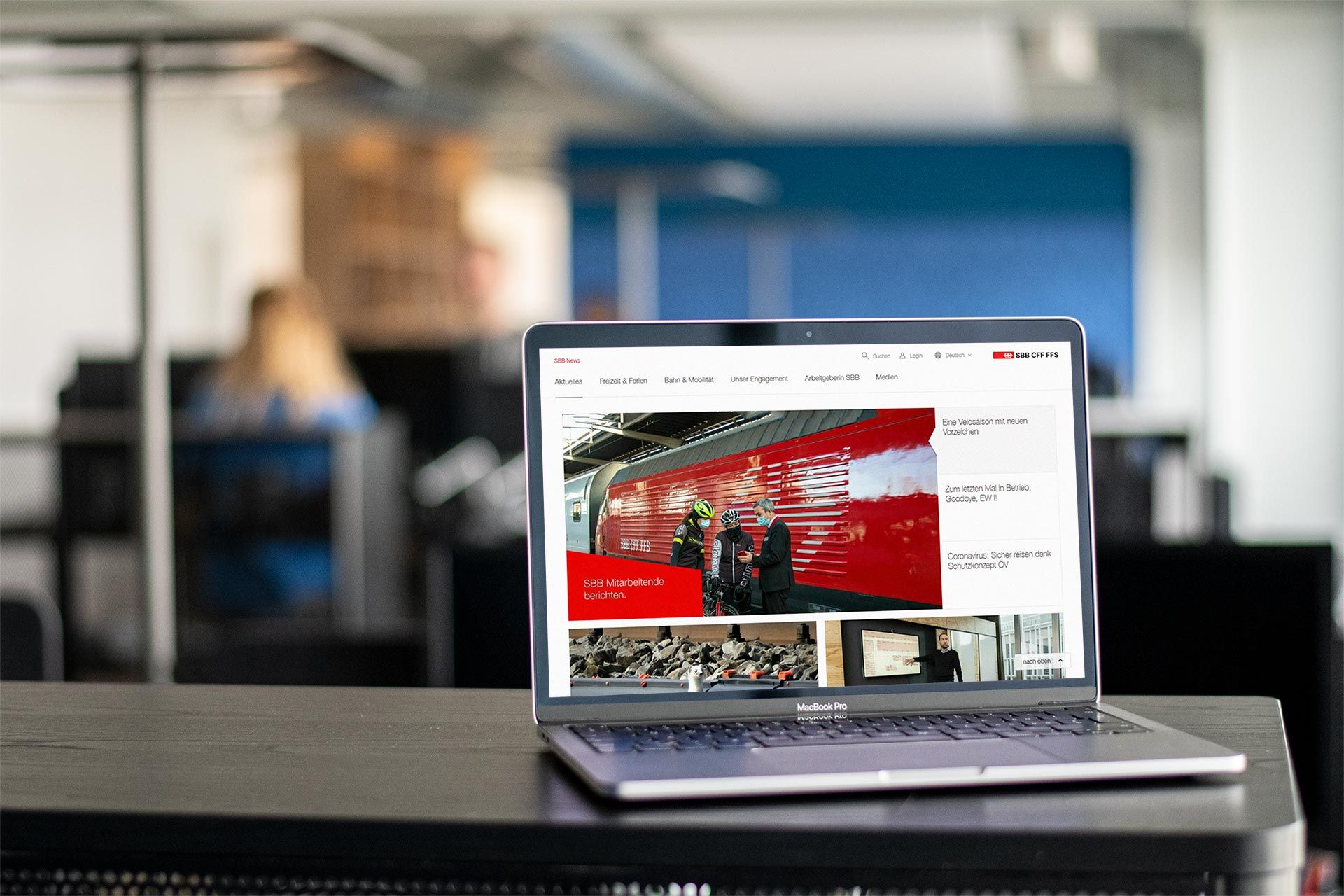 Mockup der SBB News Plattform