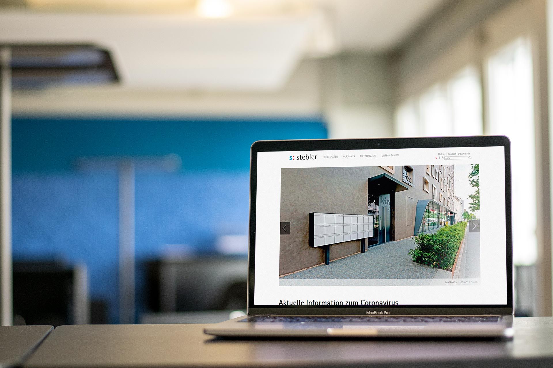 Mockup der Stebler Corporate Site