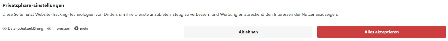 Cookie-Banner Privatsphäre-Einstellungen