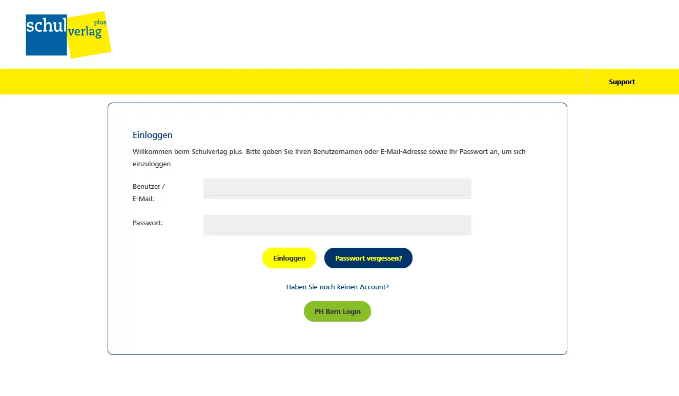Screenshot Login Schulverlag