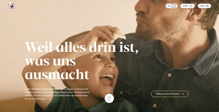 Familie auf Corporate Site von Schweizer Käse