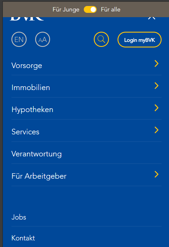 Screenshot von BVK
