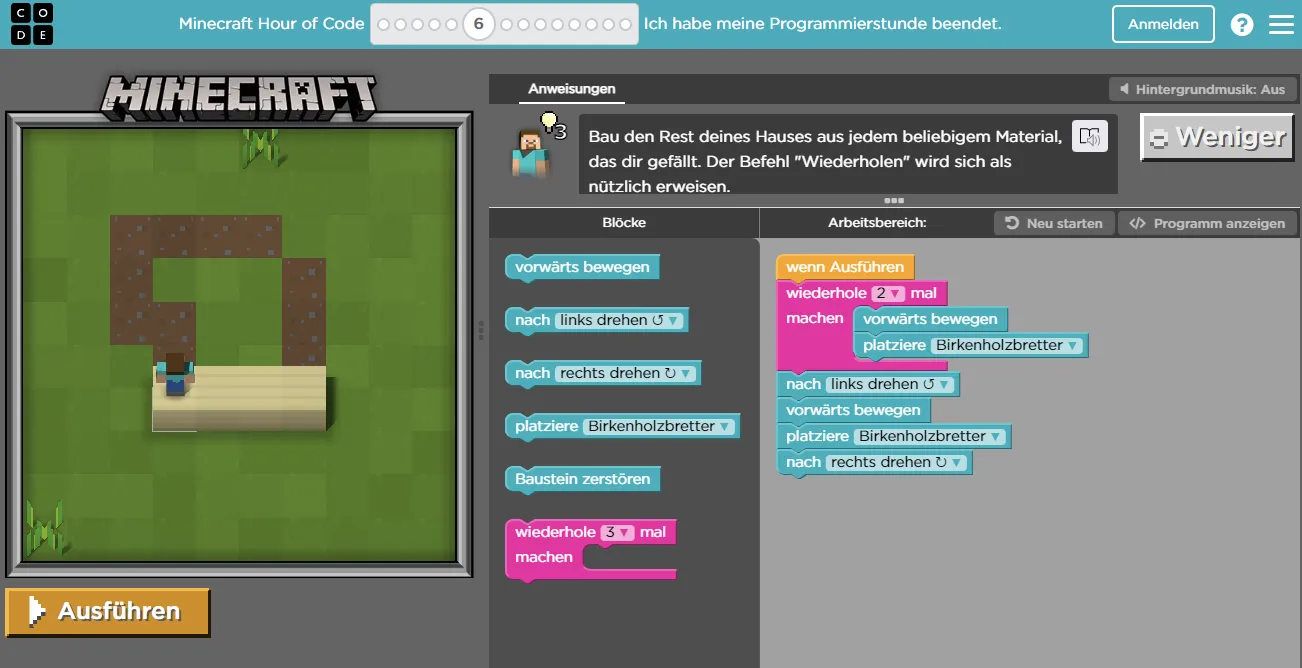 Spielerisch Programmieren lernen auf
Code.org