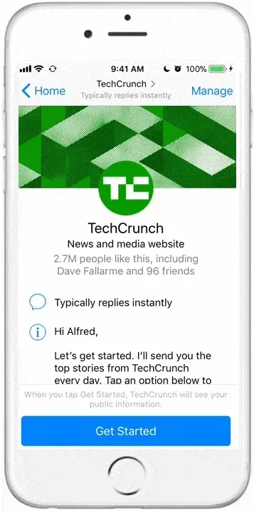 TechCrunch Messenger Chatbot